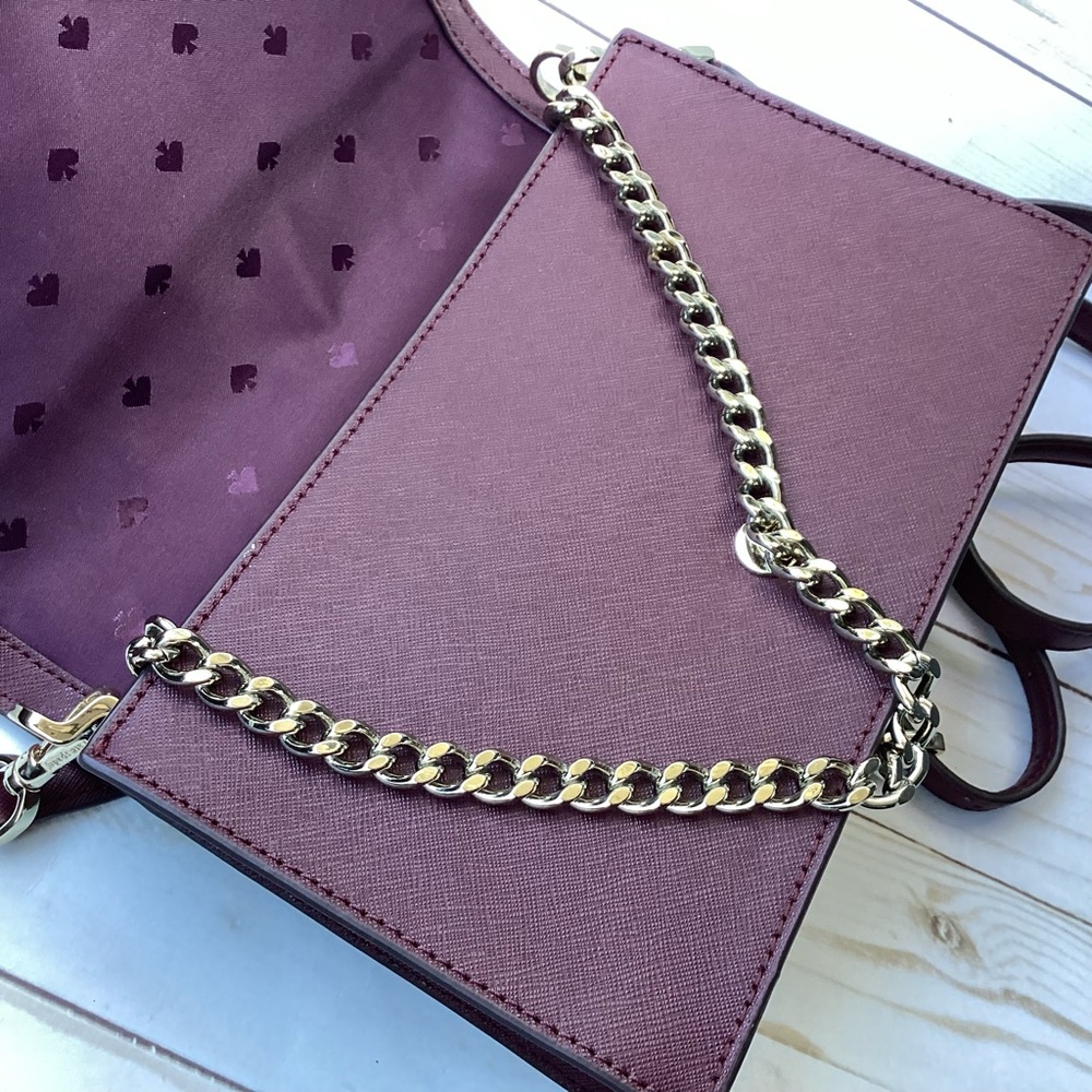 Kate Spade Cameron Convertible Crossbody β Cherrywood Saffiano Leather - Picture 12 of 12